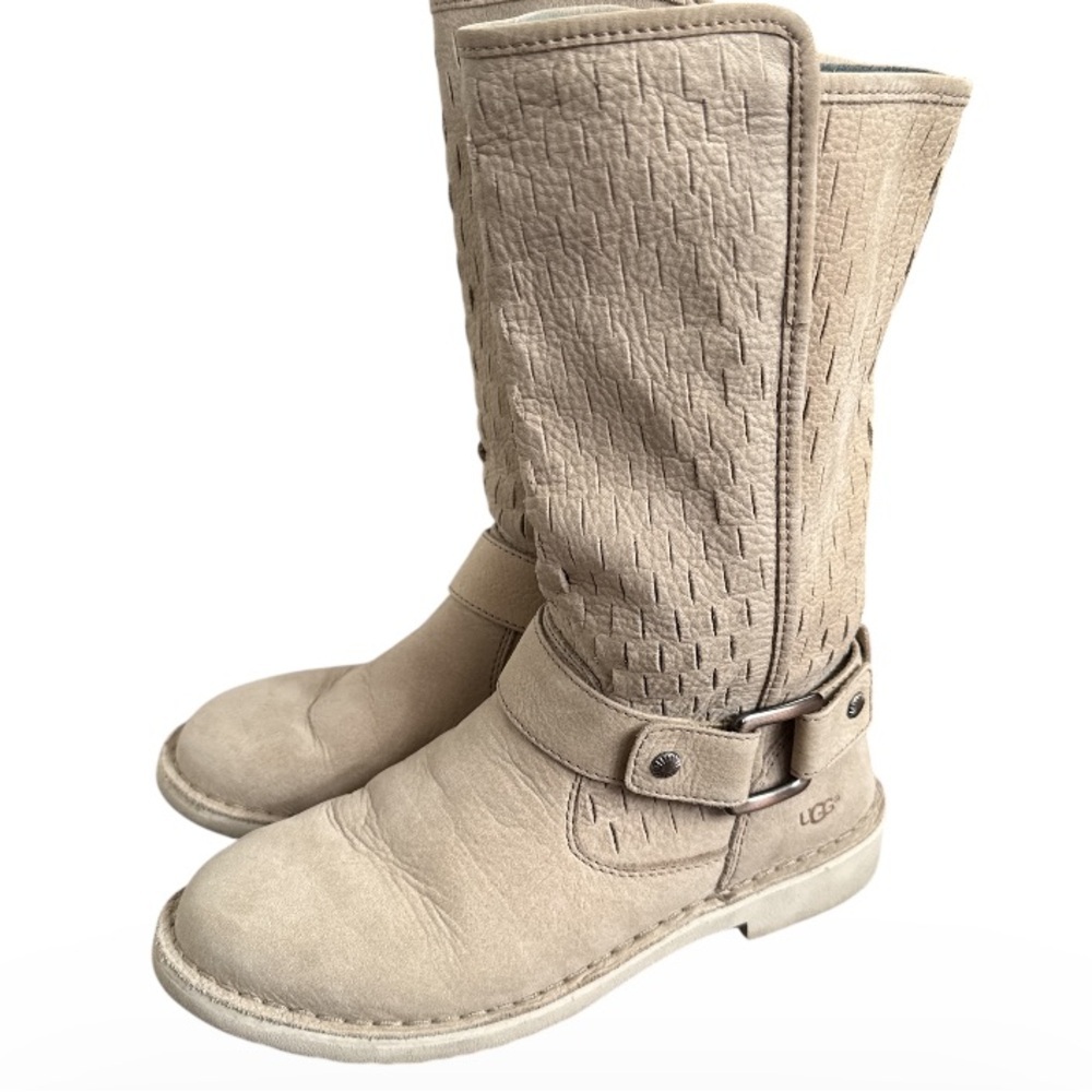 UGG Shani boots HRC Perforate Leather Tall Moto 7.5